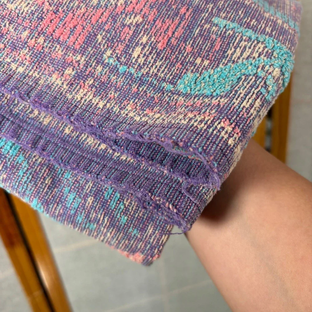 Ralph Lauren Cotton Towel Southwestern Aztec‎ Tribal Purple Teal Pink 48x27 VTG